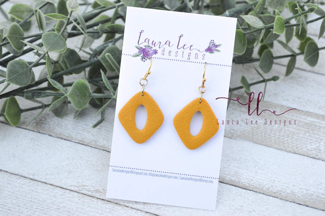 Frankie Clay Earrings || Mustard Yellow