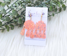 Resin Earrings || Georgia Peach Glitter