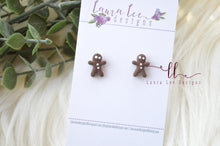 Clay Stud Earrings || Gingerbread Man