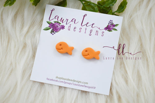 Clay Stud Earrings || Goldfish || Made to Order