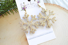 Snowflake Earrings || Gold Glitter