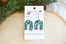 Nova Small Arch Clay Earrings || Green Christmas
