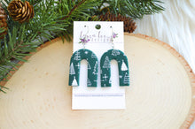 Nova Large Arch Clay Earrings || Green Christmas