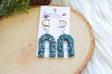 Nova Large Arch Clay Earrings || Green Christmas Trees