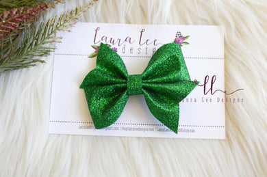 Mya Bow Style || Green Glitter Felt