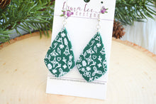 Wren Clay Earrings || Green with White Christmas