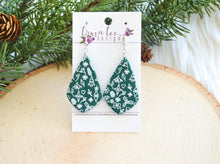 Wren Clay Earrings || Green with White Christmas