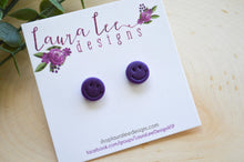 10mm Clay Stud Earrings || Happy || You Choose Color || Made to Order