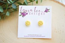 10mm Clay Stud Earrings || Happy || You Choose Color || Made to Order