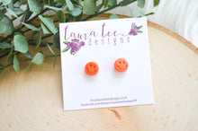 10mm Clay Stud Earrings || Happy || You Choose Color || Made to Order