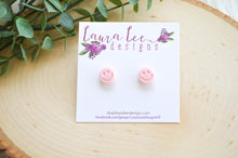 10mm Clay Stud Earrings || Happy || You Choose Color || Made to Order