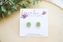 10mm Clay Stud Earrings || Happy || You Choose Color || Made to Order