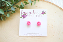 10mm Clay Stud Earrings || Happy || You Choose Color || Made to Order