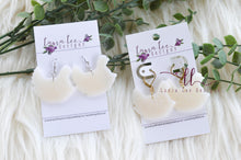 Clay Earrings || Hen on Nest Milkglass || Made to Order