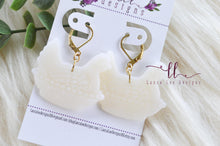 Clay Earrings || Hen on Nest Milkglass || Made to Order