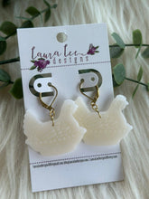 Clay Earrings || Hen on Nest Milkglass || Made to Order