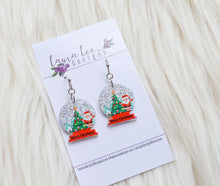 Snow Globe Acrylic Earrings || Holographic Scene