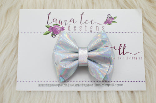 Little Millie Bow Style || Holographic Silver Felt