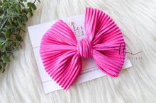 Large Julia Bow Style Bow || Hot Pink Crinkle