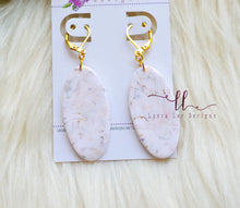 Jackie Oval Clay Earrings || Marble Swirl