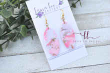 Jackie Oval Clay Earrings || Pink, White, and Gold