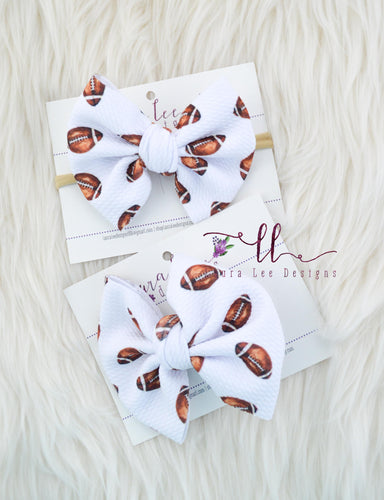Large Julia Messy Bow Style Bow || Football