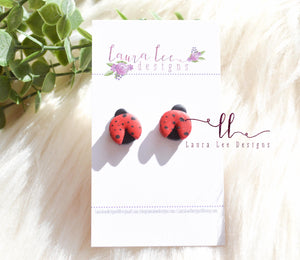 Clay Stud Earrings || Lady Bugs
