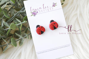 Clay Stud Earrings || Lady Bugs