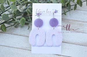 Curved Nova Arch Clay Earrings || Lavender