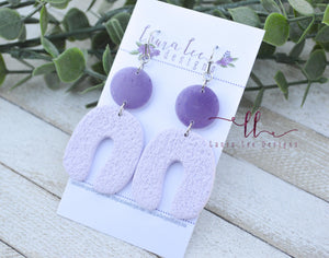 Curved Nova Arch Clay Earrings || Lavender