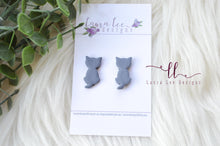 Cat Clay Stud Earrings || Choose Color