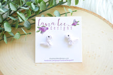 Dinosaur Clay Stud Earrings || Light Lavender T-Rex || Made to Order