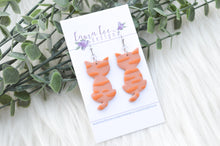 Cats Clay Earrings || Light Orange Tabby
