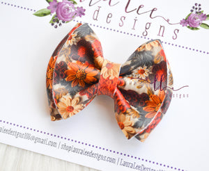 Mini Millie Bow Style || Embroidered Floral Vegan Leather