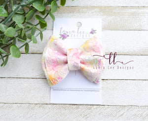 Mini Millie Bow Style || Glitter Lace || You Choose Color