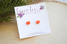 Mini Pumpkin Clay Stud Earrings || Made to Order