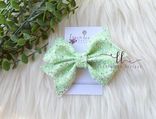 Mya Bow Style || Mint Green Diamond Glitter
