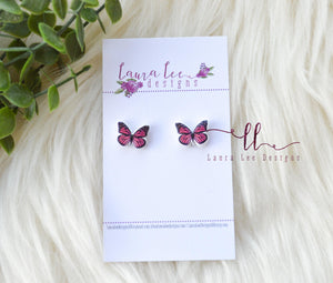 Butterfly Clay Stud Earrings || Monarch