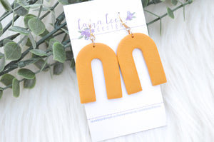 Nova Large Arch Clay Earrings || Mustard Yellow