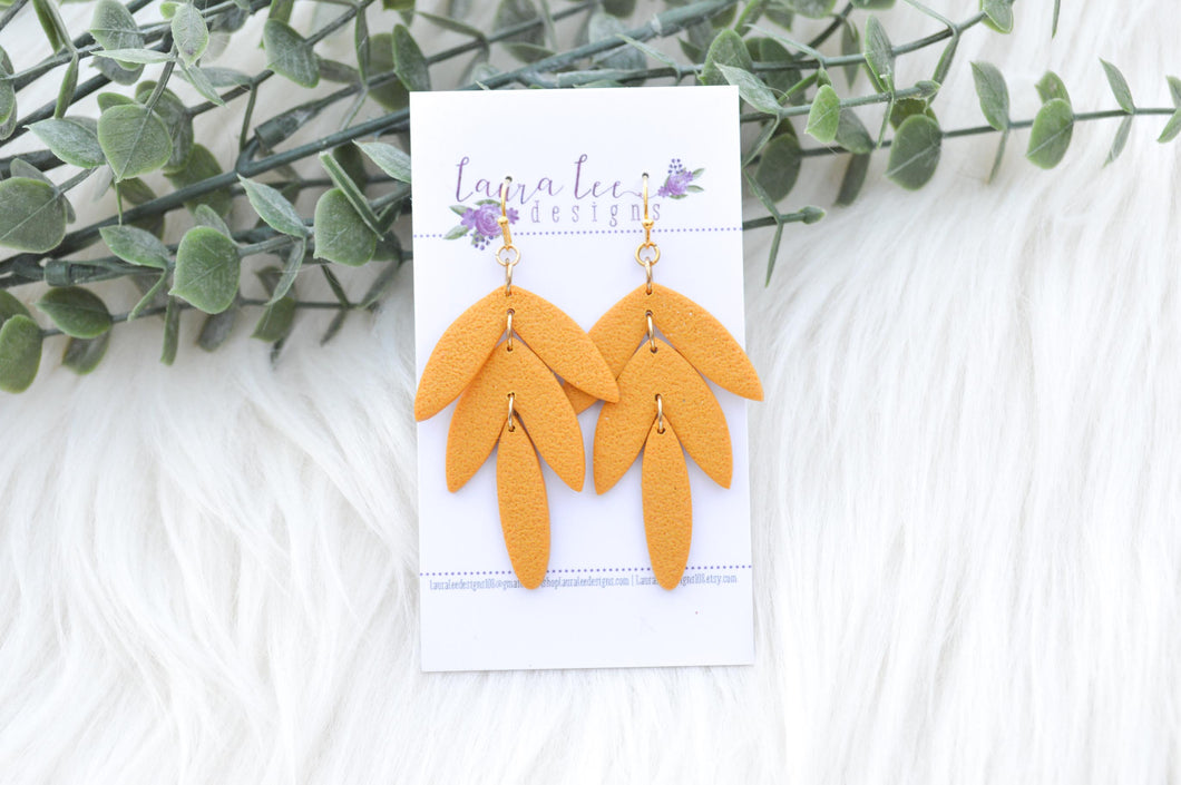 Cassie Clay Earrings || Mustard Yellow || Made to Order