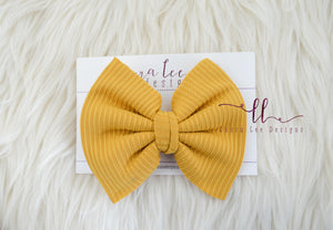 Large Julia Messy Bow Style Bow || Mustard Yellow