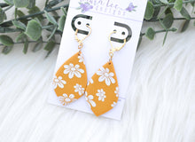 Small Ursa Clay Earrings || Mustard Yellow floral