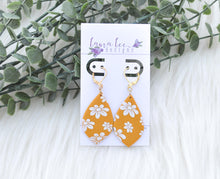 Small Ursa Clay Earrings || Mustard Yellow floral