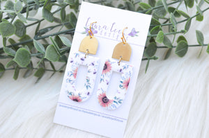 Nellie Arch Clay Earrings || Bees and Sunflowers