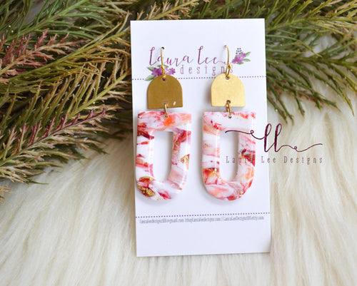 Nellie Arch Clay Earrings || Fall Marble