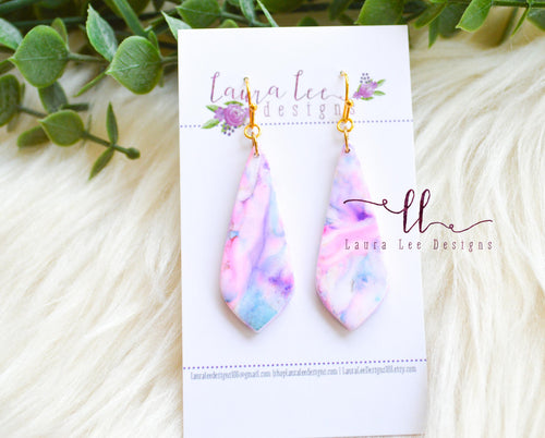 Skinny Ursa Clay Earrings || Neon Marble
