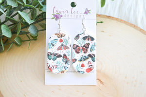 Octavia Oval Clay Earrings || Butterflies