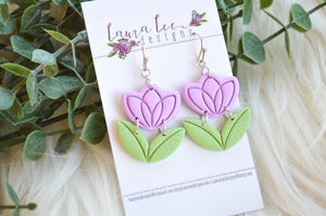 Tulip Clay Earrings || Orchid