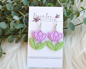 Tulip Clay Earrings || Orchid