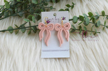 Bow Clay Earrings || Peach || Made to Order